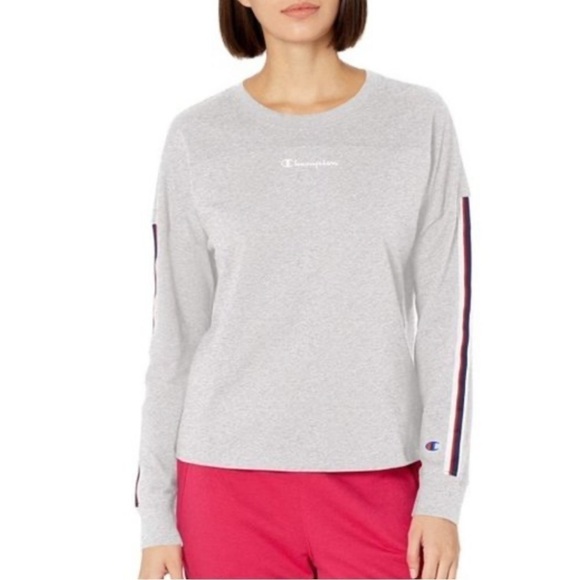 NWT Champion Women’s Campus Long Sleeve Tee Oxford Grey Small - Picture 12 of 12
